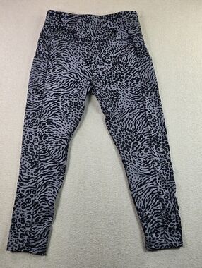 Shosho Animal Print Leggings Womens 3X Gray Black Stretch Activewear